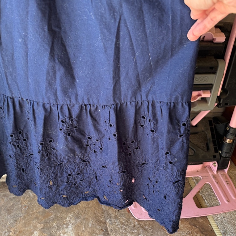 crown & ivy Navy Smocked Eyelet Maxi Dress - Picture 4 of 8